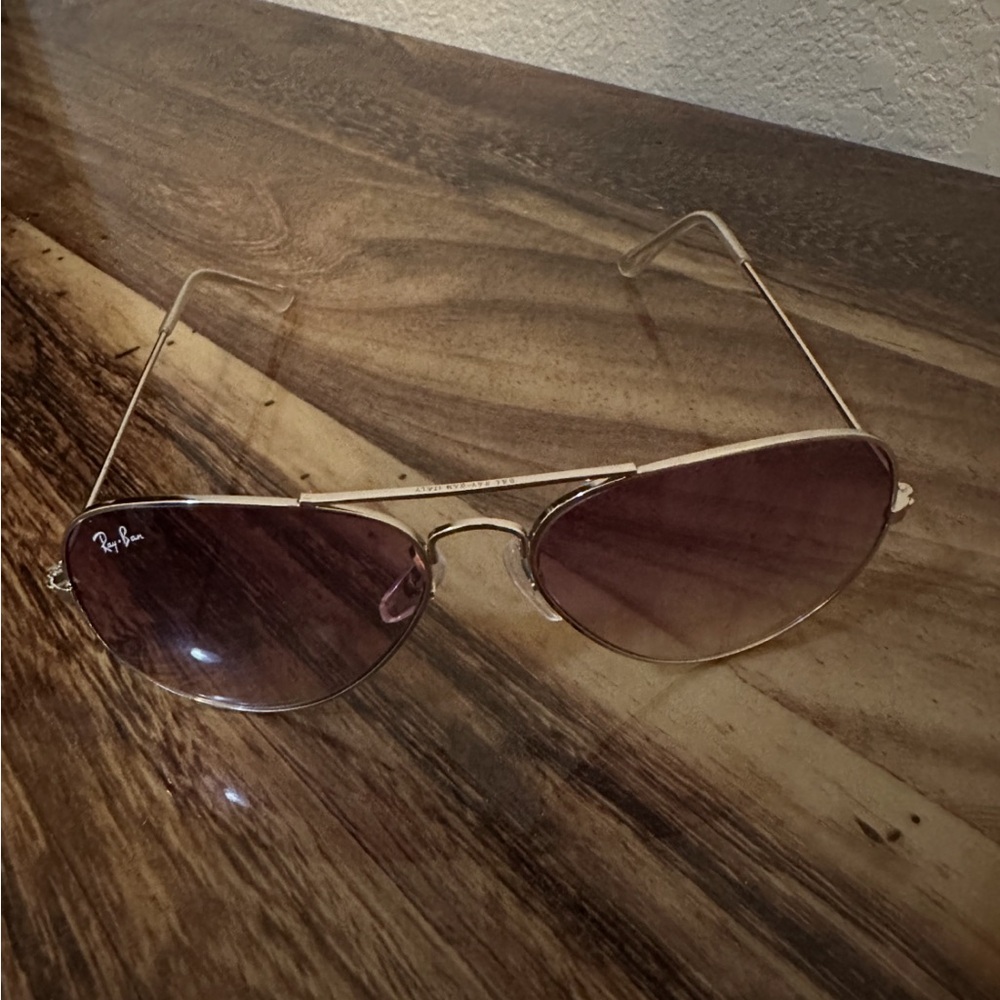 Purple Silver Aviator Sunglasses
